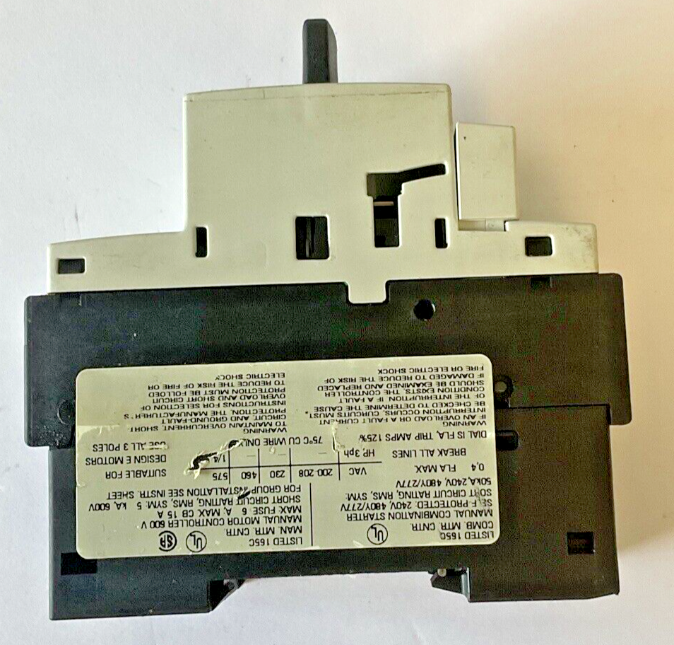 SIEMENS 3RV1021-0EA10 MOTOR CONTROL 4.8A 600V