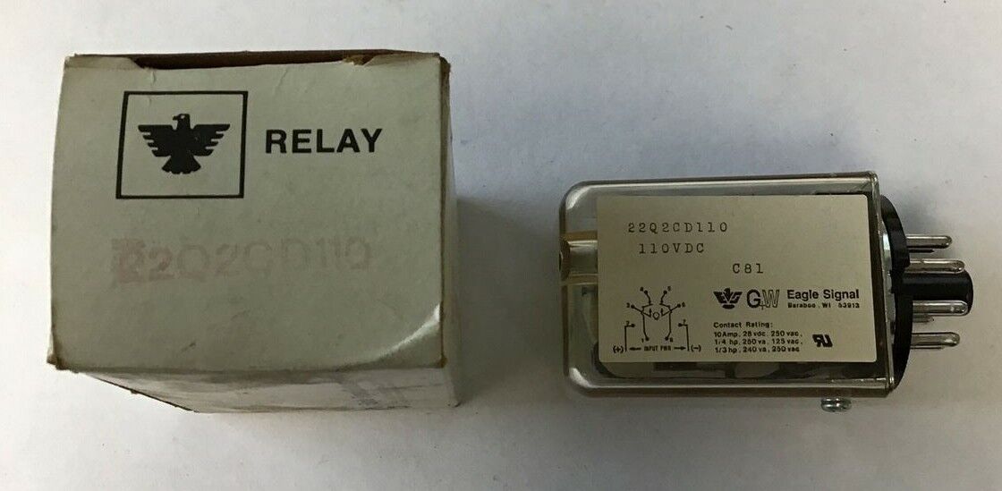 EAGLE SIGNAL 22Q2CD110 110VDC RELAY 10A 250VAC