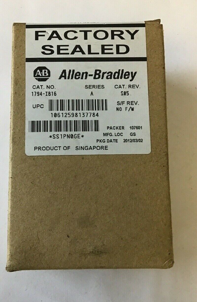 ALLEN BRADLEY 1794-IB16 SER.A INPUT MODULE S05, NO F/W