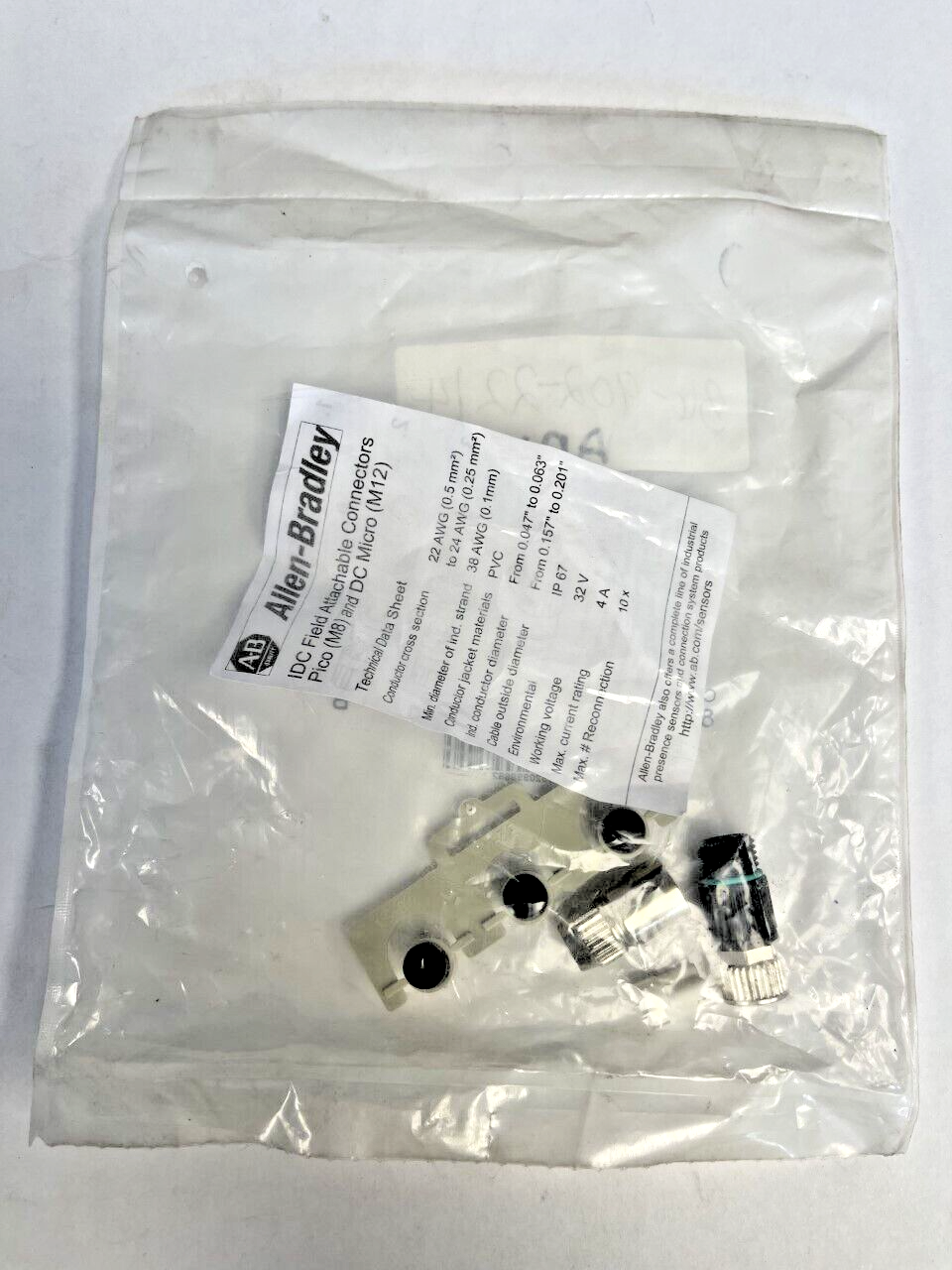 ALLEN BRADLEY - 889P-F3DC-H - SERIES B - FEMALE 3 PIN - FIELD ATTACHABLE