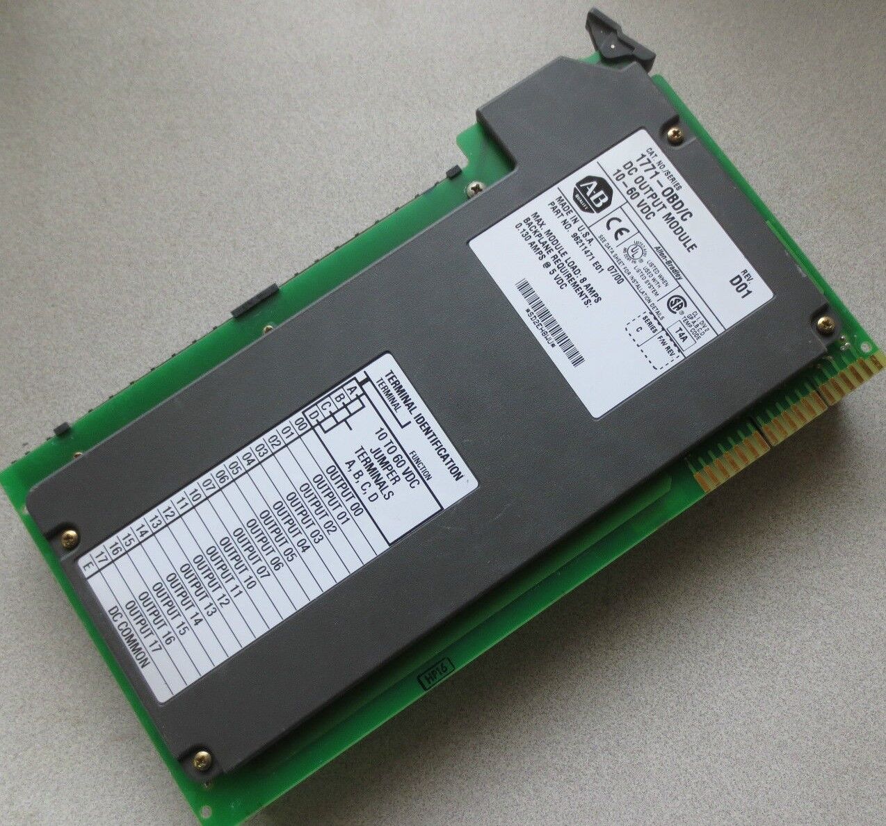 ALLEN-BRADLEY 1771-OBD/C DC OUTPUT MODULE - 10-60VDC Ser C, Rev D01
