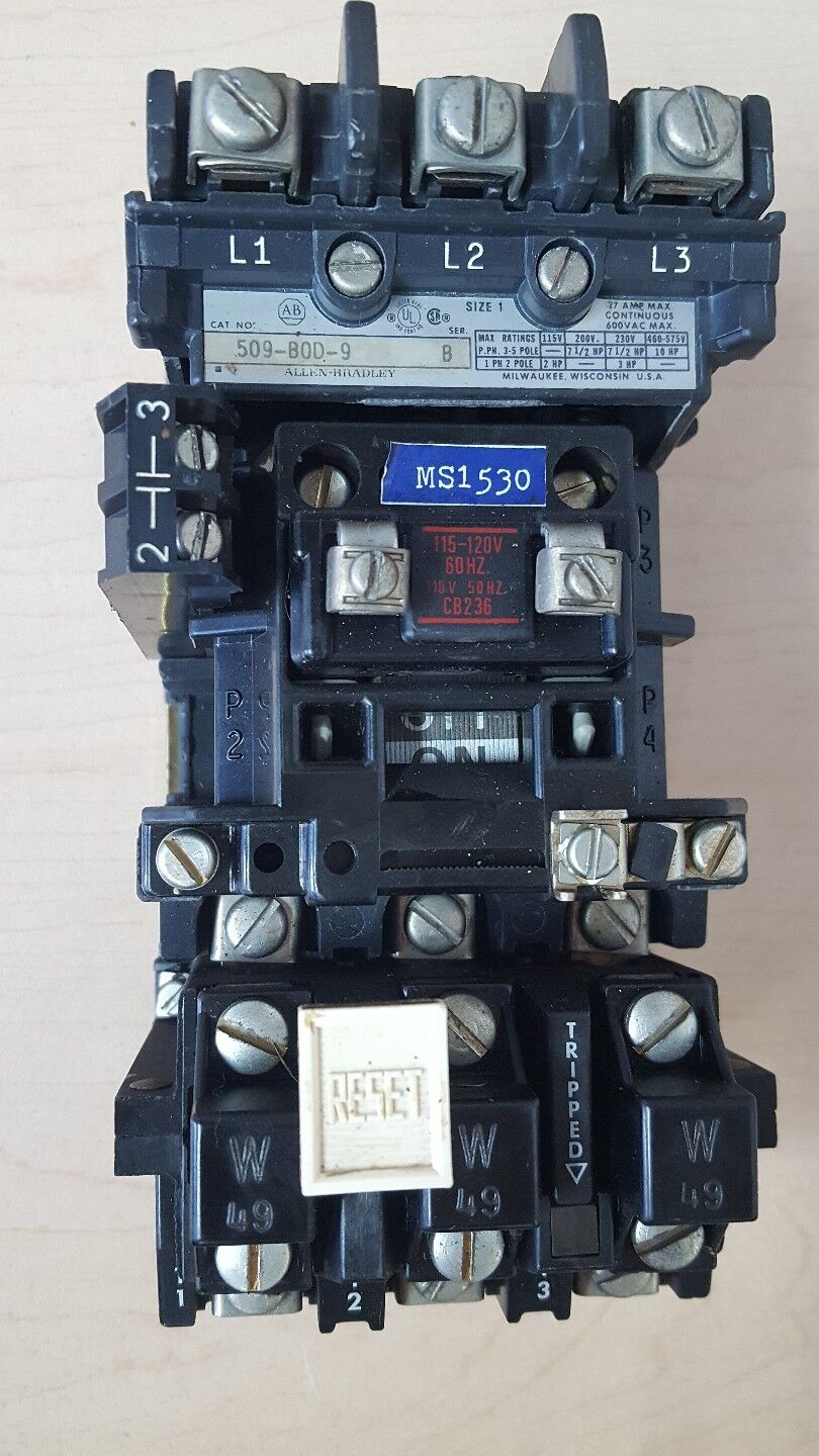 ALLEN BRADLEY MOTOR STARTER 509-B0D-9