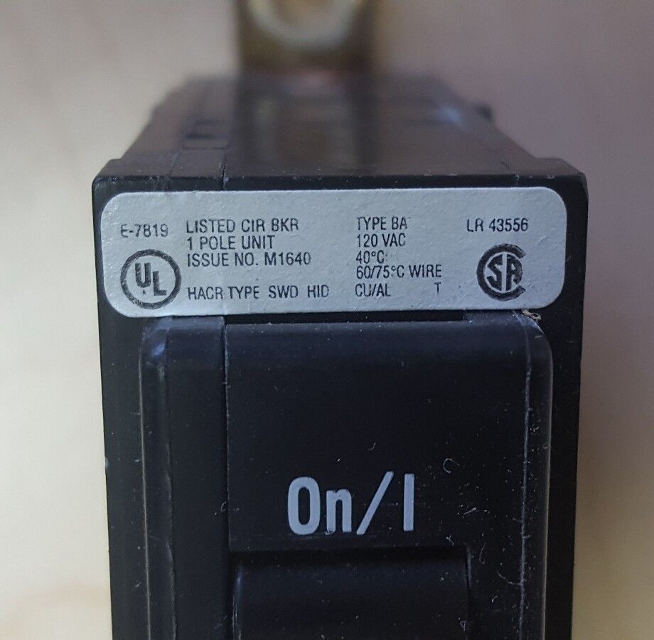 CUTLER HAMMER BABRSP1020 1 POLE 20 AMP BOLT ON BREAKER