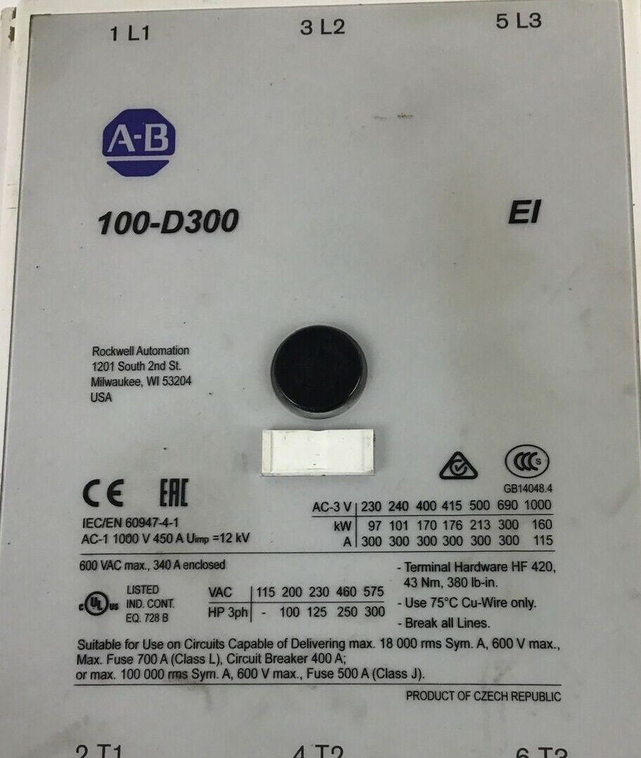 ALLEN BRADLEY 100-D300ED24 SER.B REVERSING STARTER W/ 193-EEKG SER.C