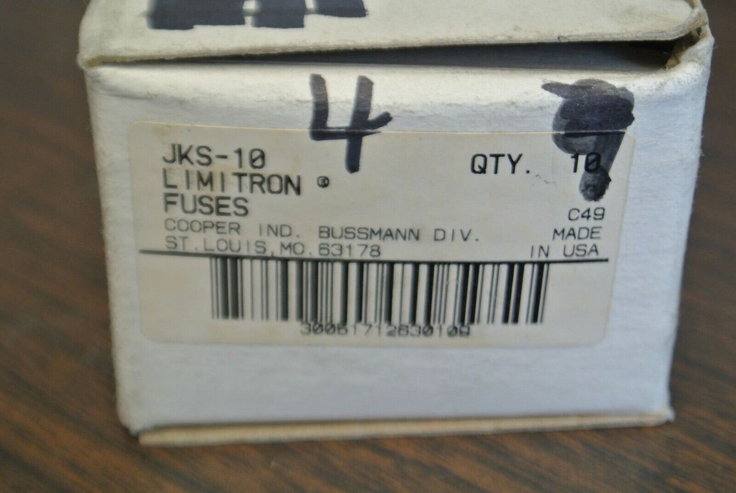 LOT of 4 / BUSSMANN JKS10 LIMITRON CLASS J QUICK-ACTING FUSE / NEW SURPLUS