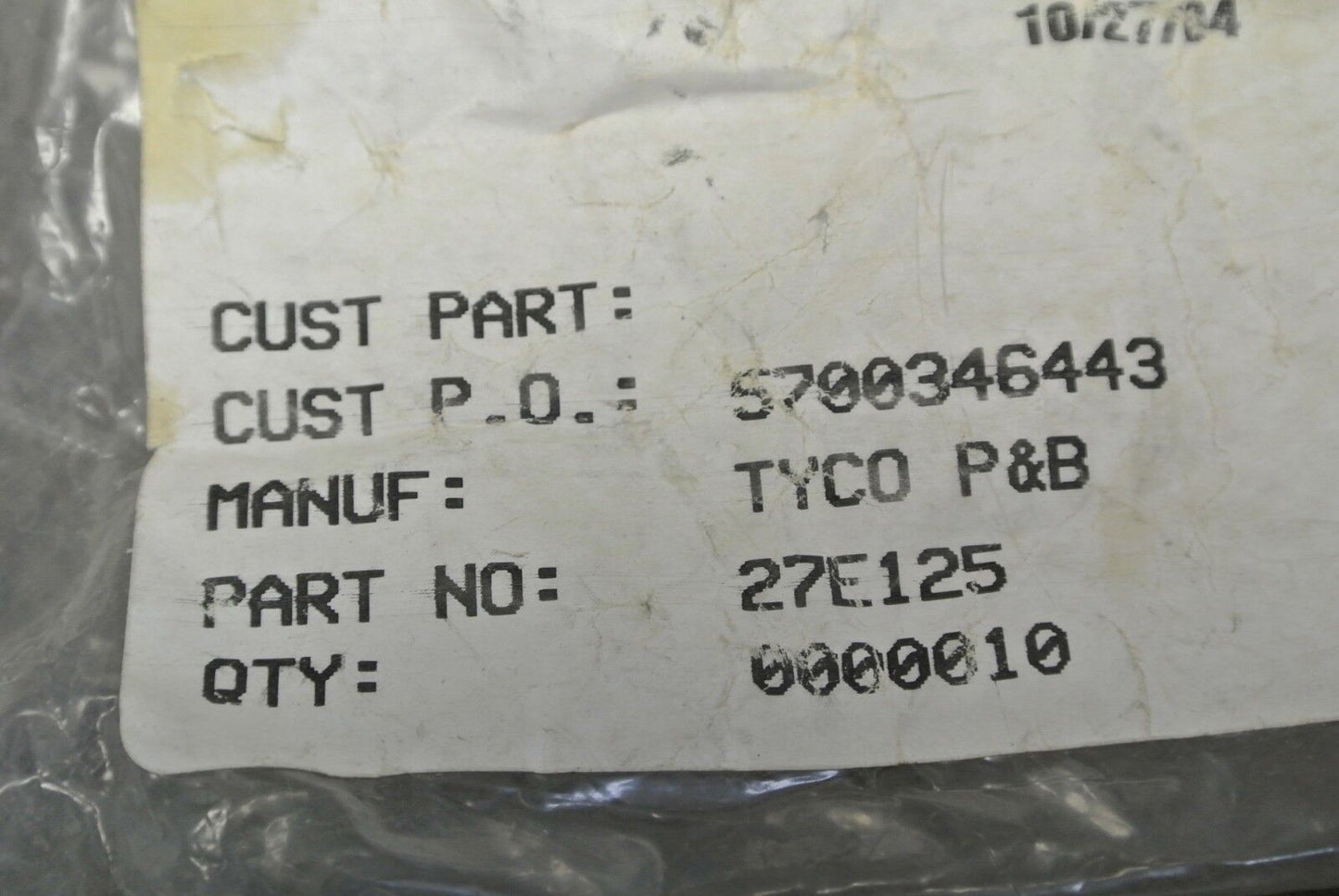 LOT of 10 / TYCO / POTTER & BRUMFIELD 27E125 RELAY SOCKET / 2-POLE / SOLDER NEW