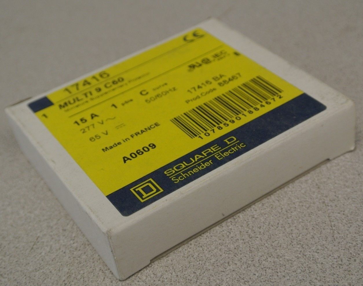 SQUARE D 17416 / MULTI 9 C60 MINIATURE CIRCUIT BREAKER / 15A 1-POLE NEW SURPLUS
