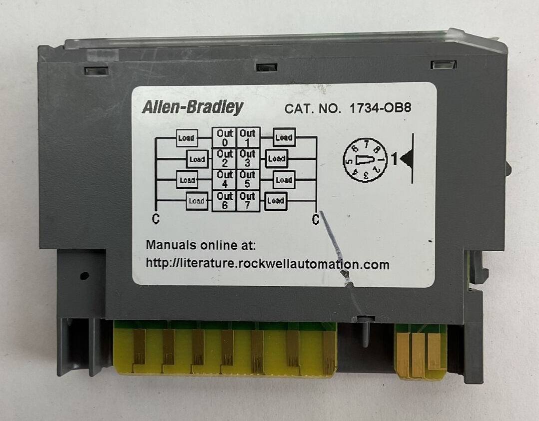 ALLEN BRADLEY 1734-OB8 OUTPUT MODULE SER C REV A01 F/W REV 3.022 OUTPUT 24VDC