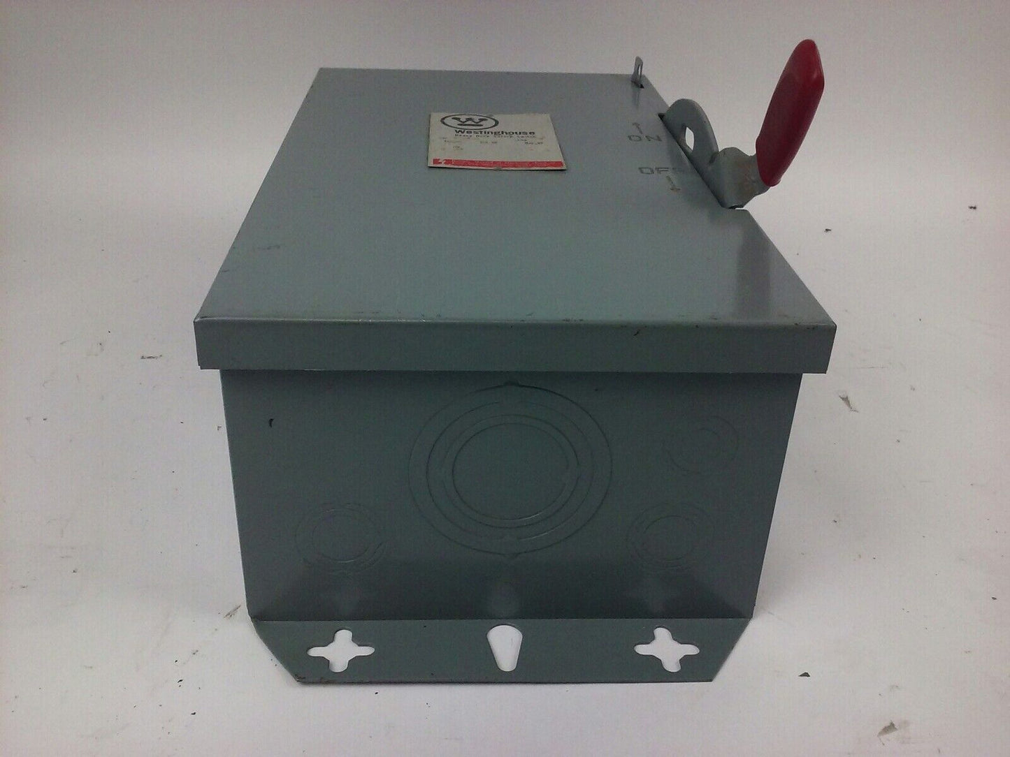 WESTINGHOUSE, HUN362, SAFETY SWITCH, 60A, 600V, 3P, TYPE 1 INDOOR, MISSING PARTS
