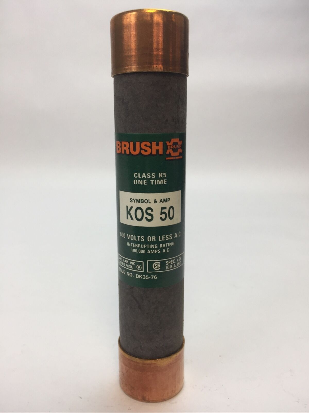 BRUSH KOS50 CLASS K5 ONE TIME FUSE 50AMP 600VAC (LOT OF 14)