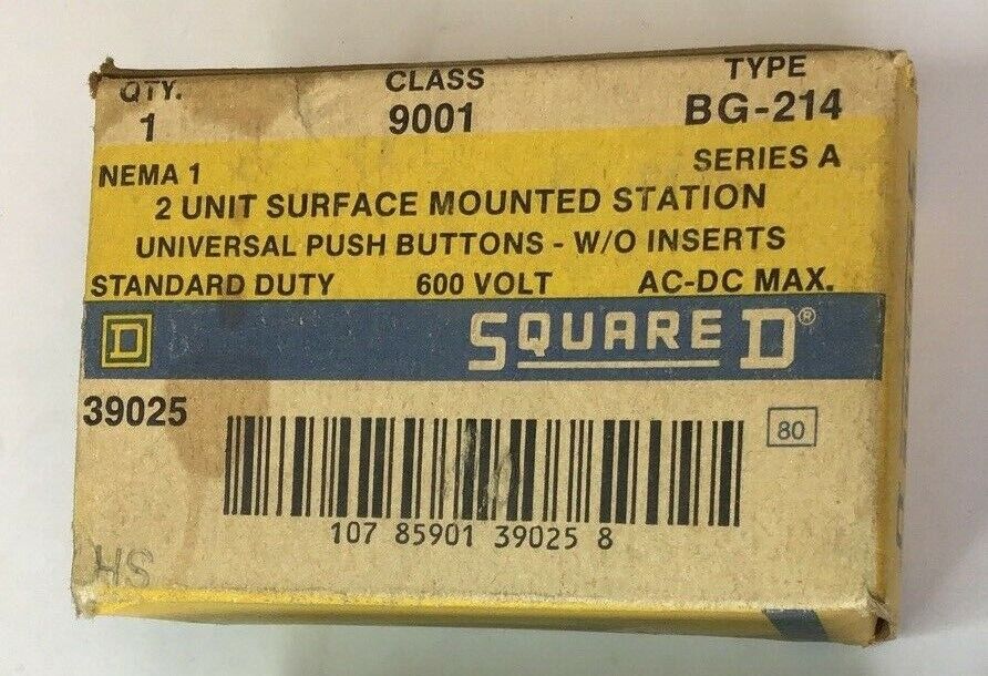 SQUARE D 9001 BG-214 UNIVERSAL PUSH BUTTON 2 UNIT SERIES A W/O INSERT