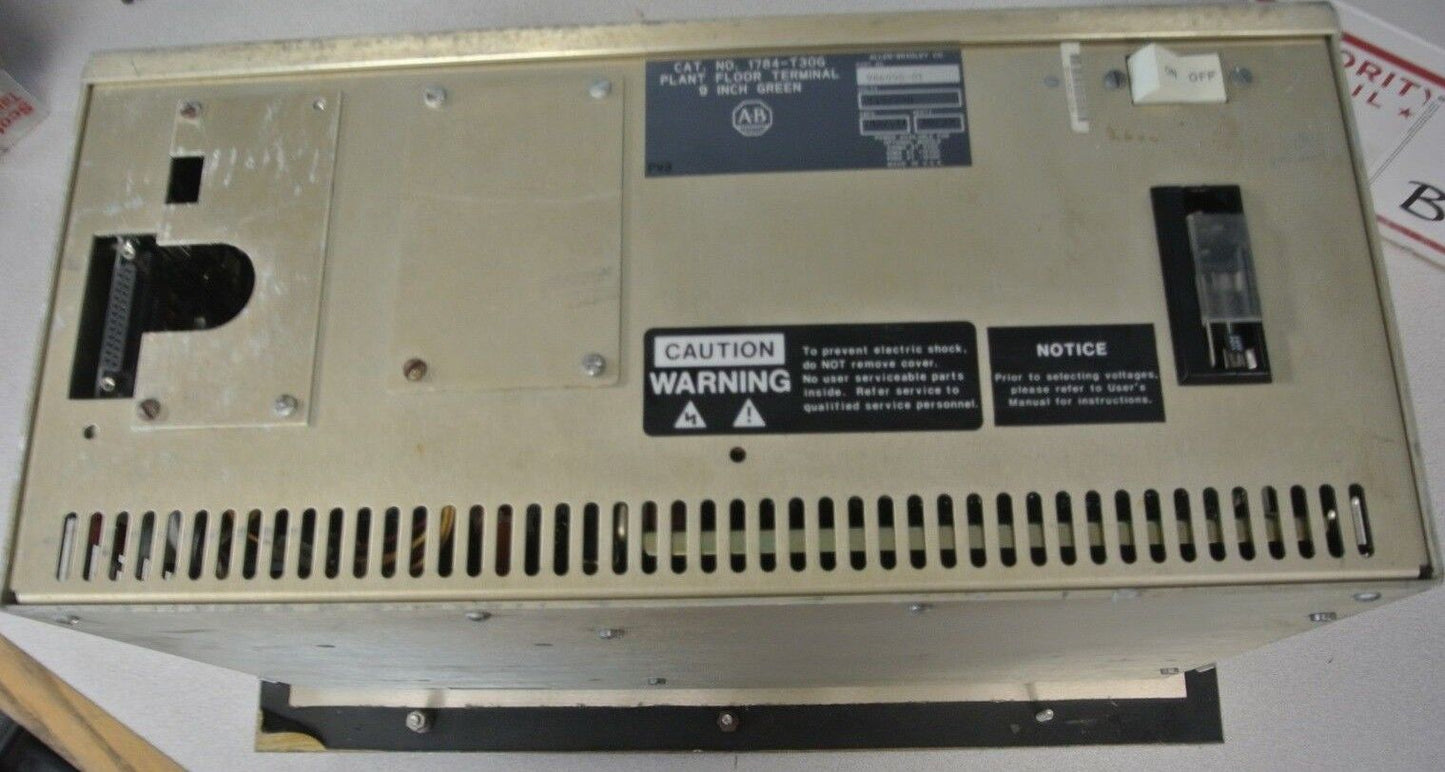 ALLEN-BRADLEY 1784-T30G PLANT FLOOR TERMINAL / 9" GREEN SCREEN / 966998-010