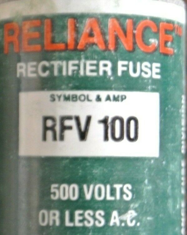 RELIANCE RFV100 RECTIFIER FUSES / 500V / 100A / NEW SURPLUS / EACH