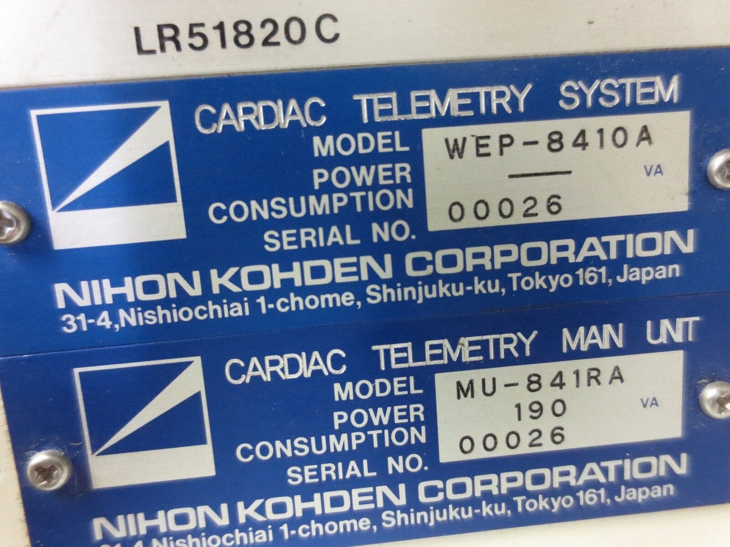 NIKON-KOHDEN MU-841RA + WEP-8410A CARDIAC TELEMETRY MONITOR - 190VA