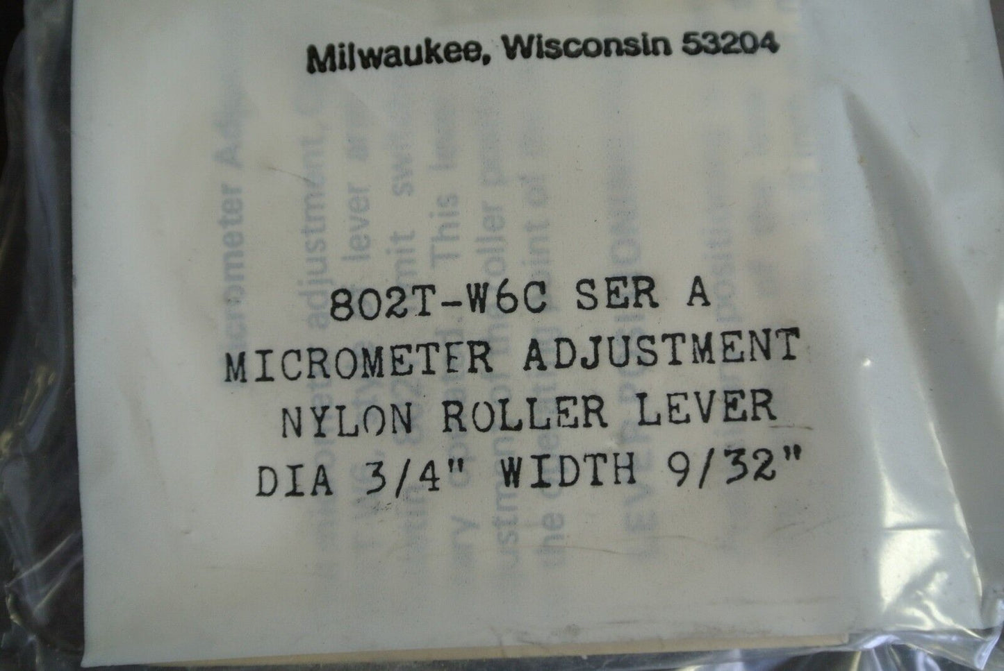 ALLEN-BRADLEY 802T-W6C OPERATING LEVER / ROLLER ARM NEW SURPLUS