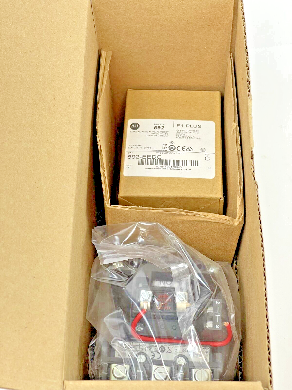 ALLEN BRADLEY - 509-BOD-A2F -SER 1 - NON-REV STARTER & 592-EEDC SERIES C-RELAY