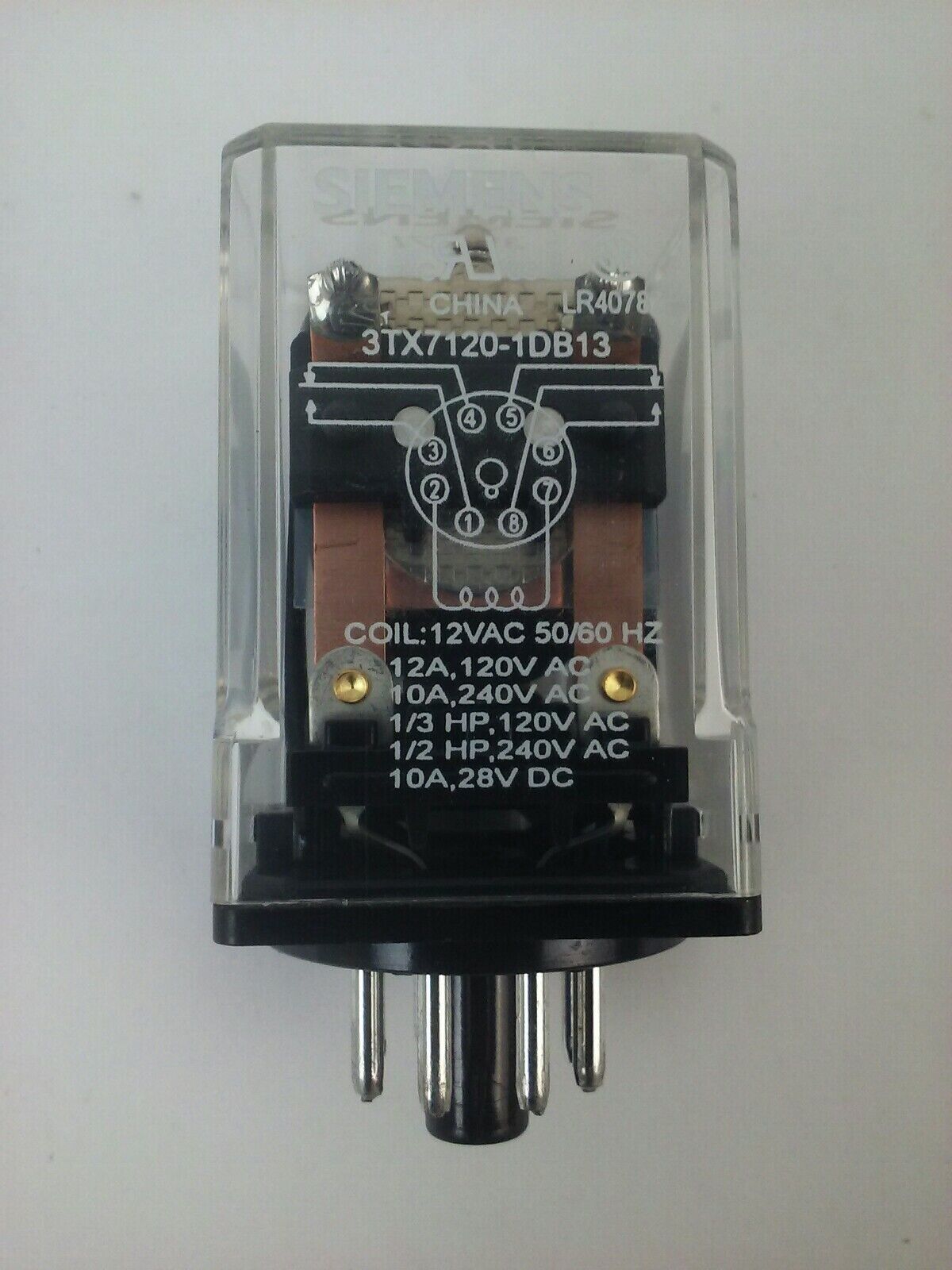 SIEMENS 3TX7120-1DB13 PLUG IN 12A @120V, 10A @240V, 1/3HP @120V, 1/2HP@240V