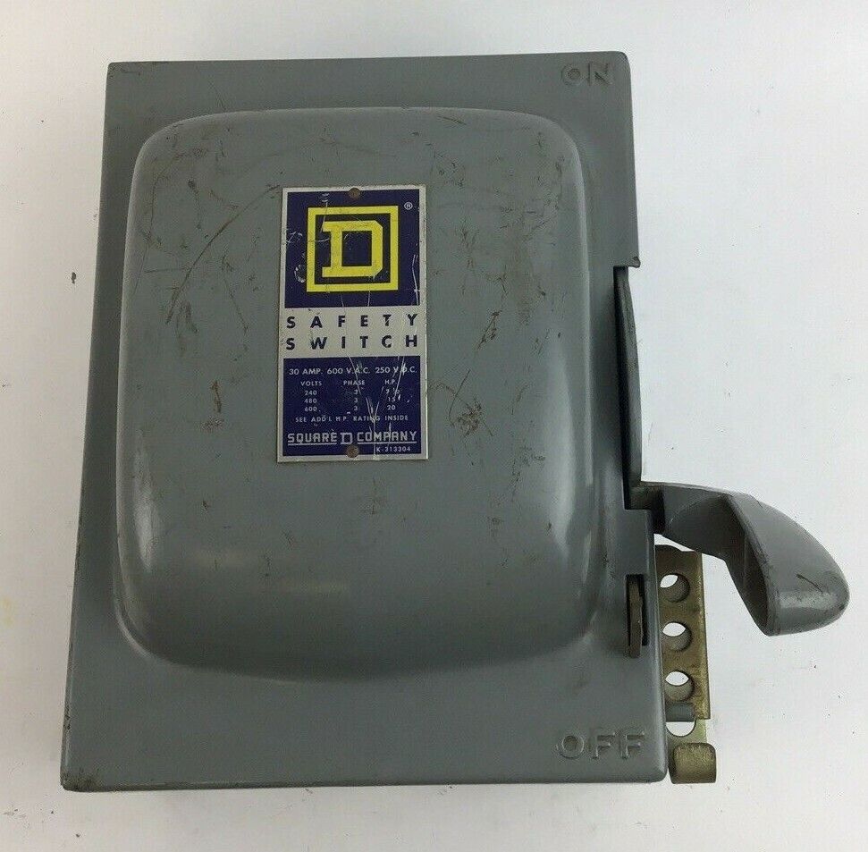 SQUARE D HU 361 EI SAFETY SWITCH 30A 600VAC 250VDC SER.A2