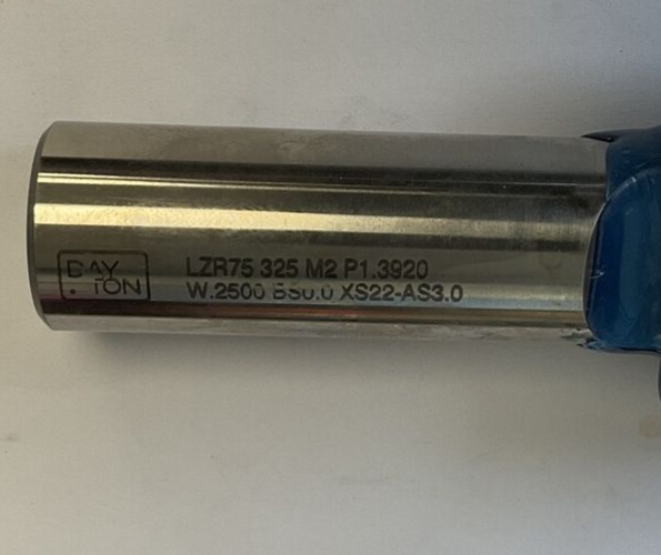 DAYTON LZR75 325 M2 P1.3920 W.2500 BS0.0 XS22-AS3.0 PUNCH