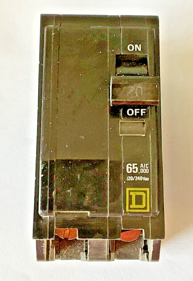 SQUARE D QOB220 CIRCUIT BREAKER 2POLE 20A 65,000AIC 120/240VAC ***LOTOF2***