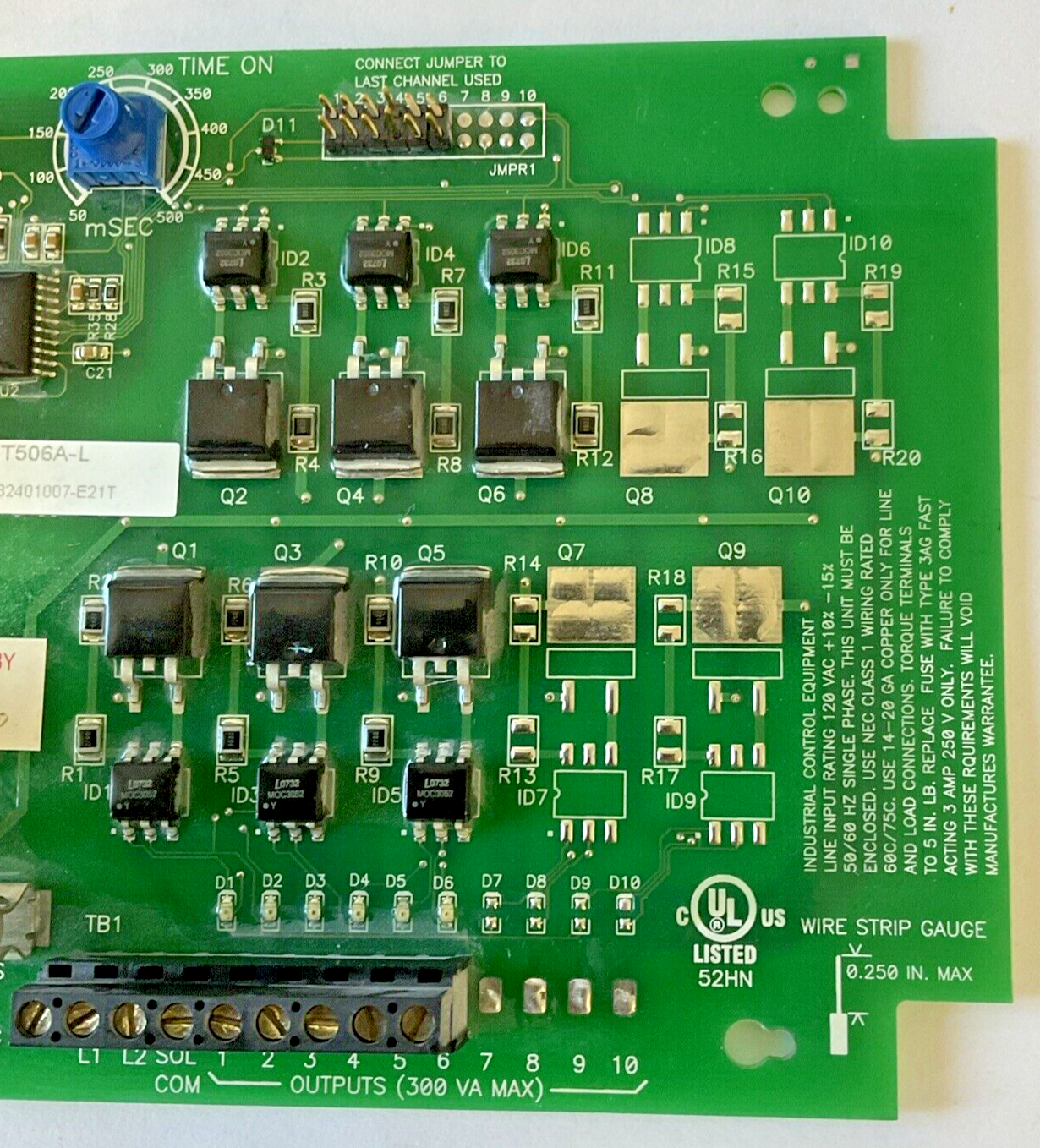 DWYER DCT506A-L DUST CONTROLLER CIRCUIT BOARD 132VAC 50-60HZ
