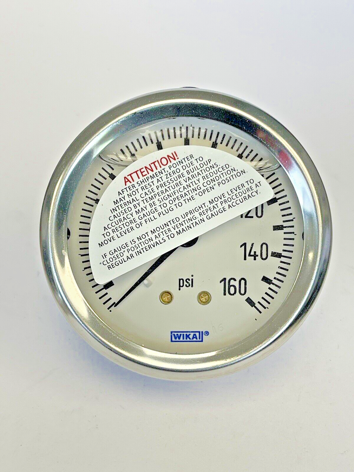 WIKA - 9767223 - LIQ. PRESSURE GAUGE - 2.5" DIAMETER, 1/4" NPT CBM, 0-160 PSI