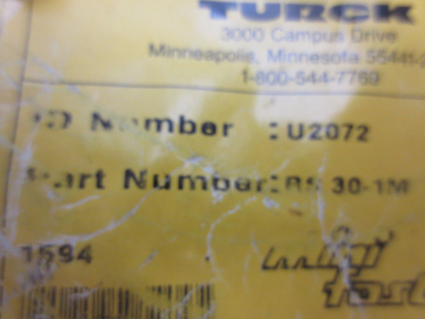 TURCK MINI-FAST RS 30-1M / U2072 - CORDSET - NEW SURPLUS