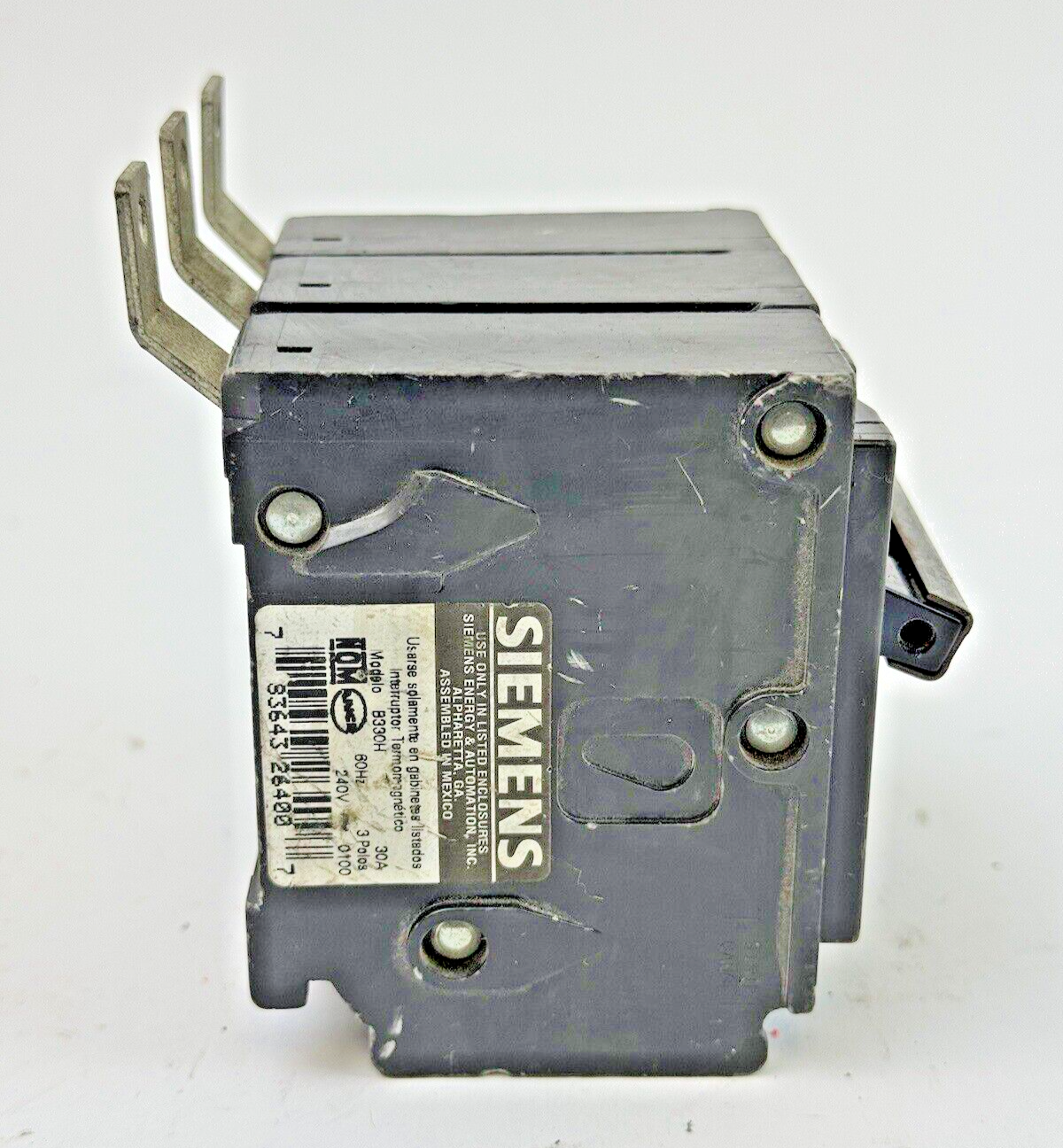 SIEMENS - B330H - BOLT-ON CIRCUIT BREAKER - 3 POLE/30A/240 VAC