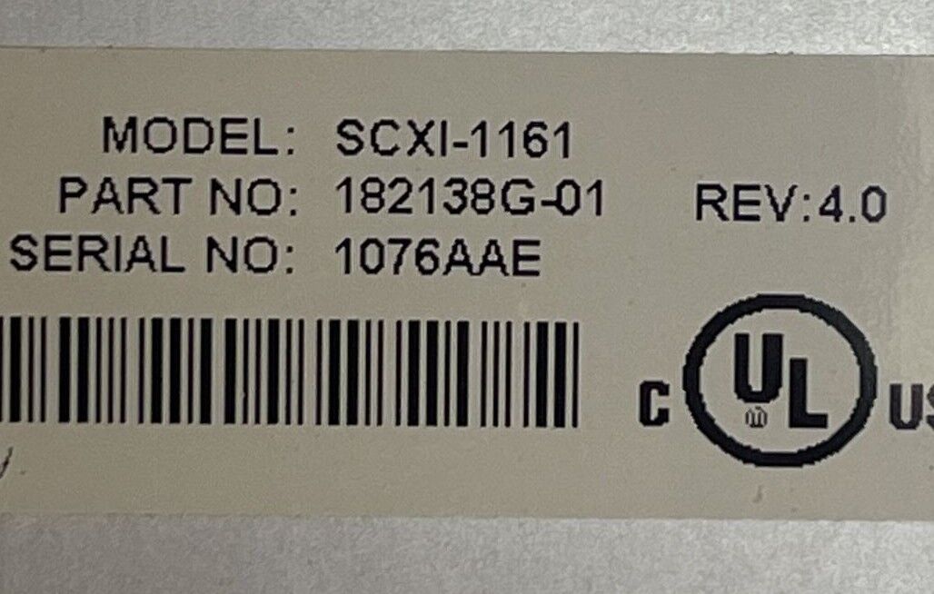 NATIONAL INSTRUMENTS SCXI-1161 8-SPDT POWER RELAY MODULE 250V REV 4.0