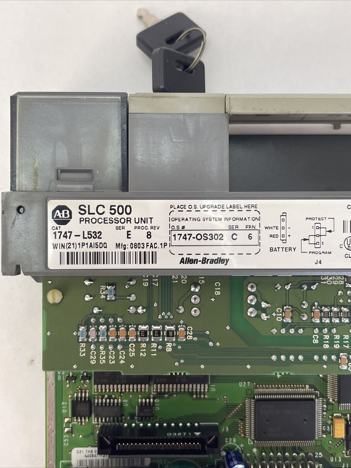 ALLEN BRADLEY 1747-L532 PROCESSOR UNIT SER E PROC REV 8 1747-OS302 SER C FRN 6