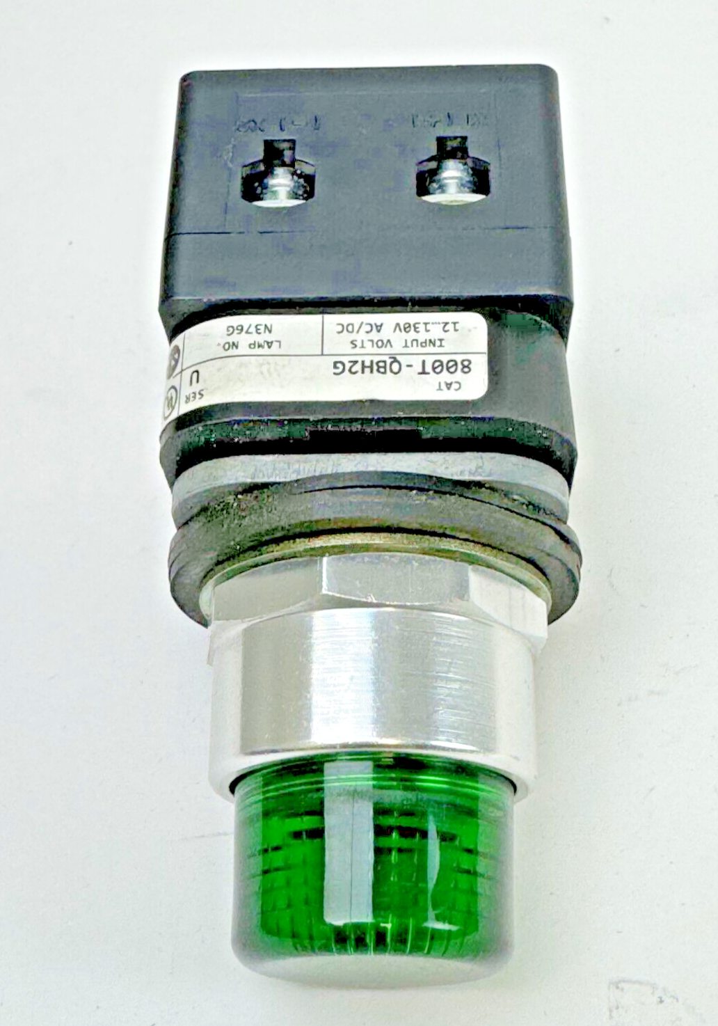 ALLEN-BRADLEY - 800T-QBH2G SER. U - GREEN LED PUSH BUTTON W/ 800TC-N374 A BLOCK