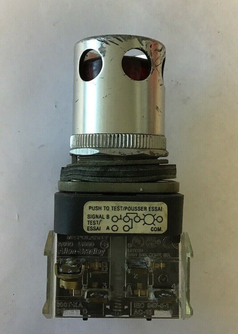 ALLEN-BRADLEY 800T-QT24 SER. T RED PUSHBUTTON SWITCH 24VAC/DC #757 LAMP