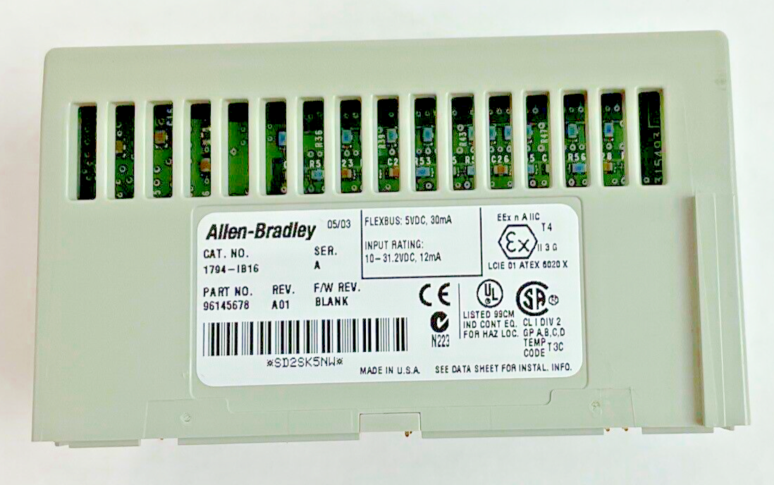 ALLEN BRADLEY 1794-IB16 SINK SER.A REV.A01 FWR BLNK 1794-TB3S TERM. BLOCK SER.A
