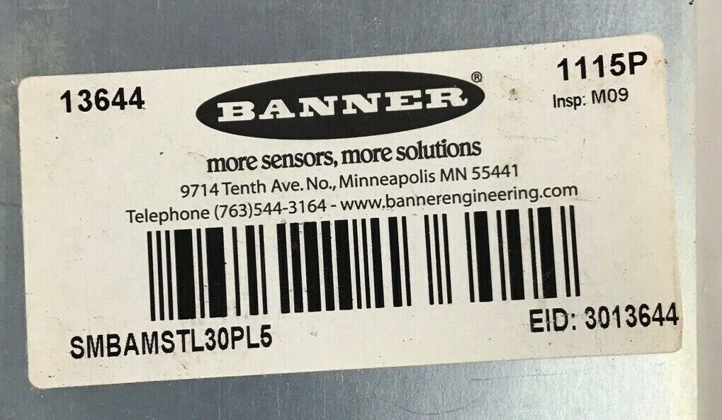 BANNER SMBAMSTL30PL5 BRACKET 13644 1115P ***LOTOF2***