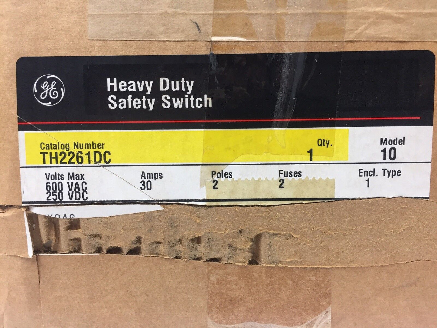 GE TH2261DC HEAVY DUTY SAFETY SWITCH 600 MAX VAC 250 MAX VDC 30 AMPS 2 POLES