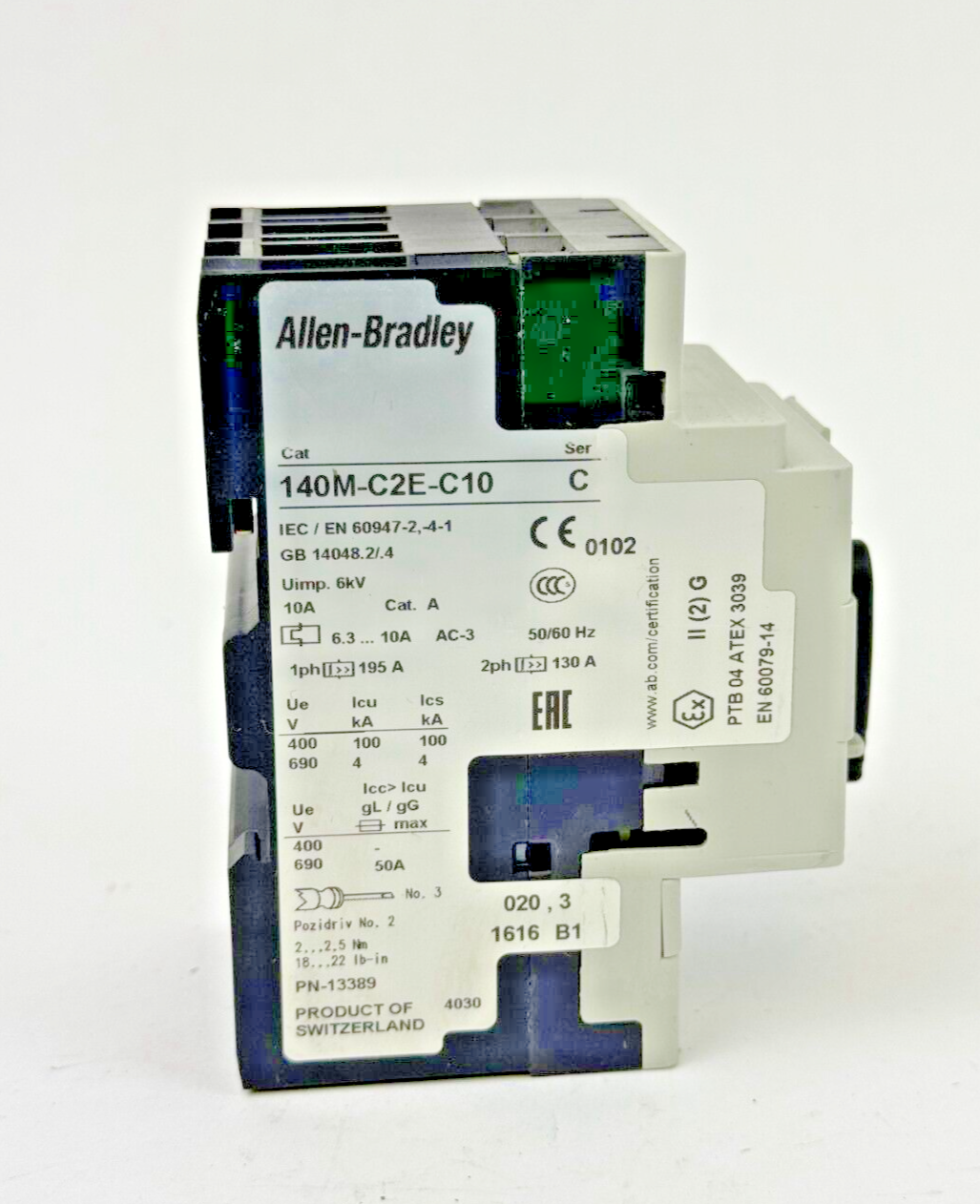 ALLEN-BRADLEY - 140M-C2E-C10 SER. C - MANUAL MOTOR PROTECTOR - 6.3 A - 10 A