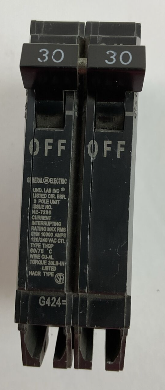 GE THQP230 CIRCUIT BREAKER 2POLE 30AMP 120/240VAC