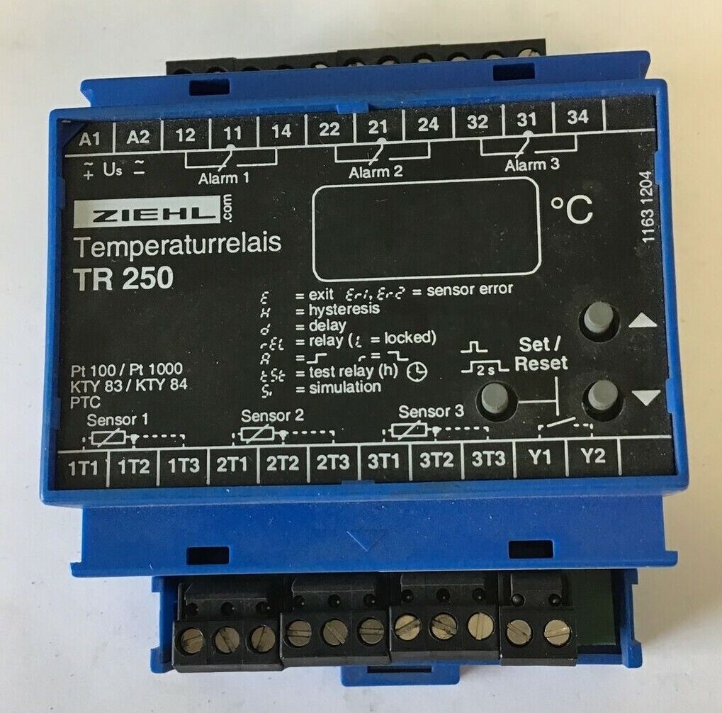 ZIEHL TR 250 TEMPERATURE RELAY 240V 3A