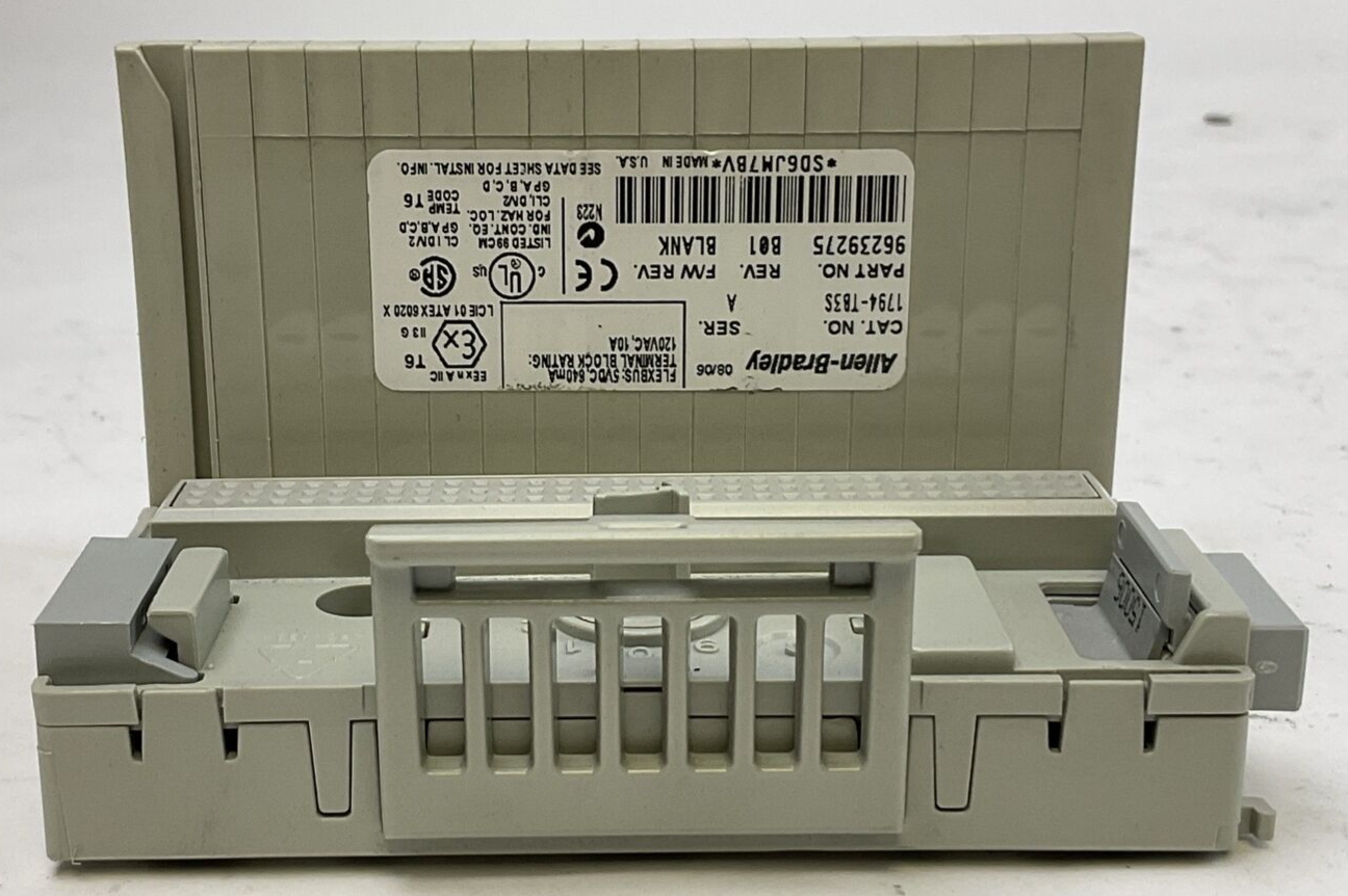ALLEN BRADLEY 1794-TB3S SER A REV B01 F/W REV BLANK I/O TERMINAL BASE
