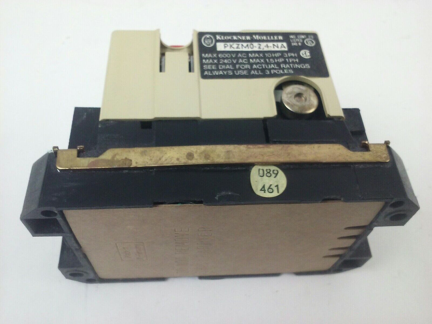 KLOCKNER MOELLER PKZM0-2,4-NA MOTOR STARTER 15A 3P 600V 10HP, PKZM0-0,24-NA