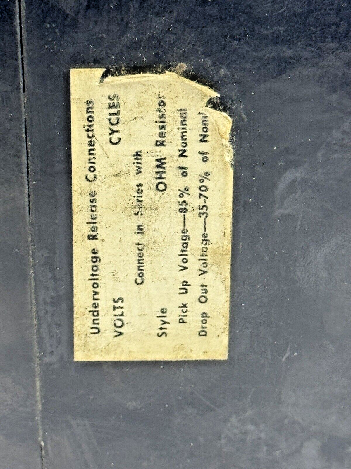 GE - TE31M100MD - MINE DUTY CIRCUIT BREAKER W/ MANUAL RESET UNDERVOLTAGE RELEASE