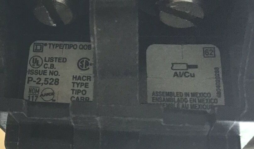 SQUARE D QOB260 CIRCUIT BREAKER 120/240VAC 10KA