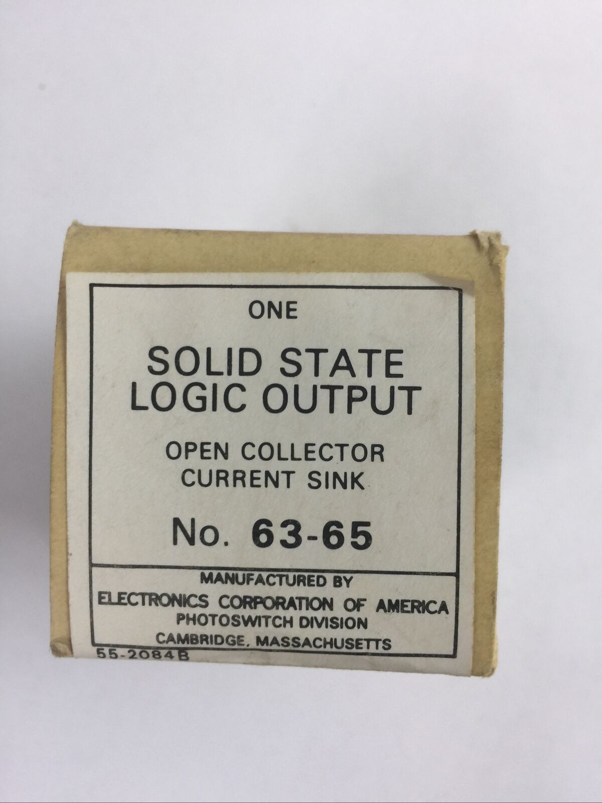 PHOTOSWITCH 63-65 SOLID STATE LOGIC OUTPUT OPEN COLLECTOR CURRENT SINK