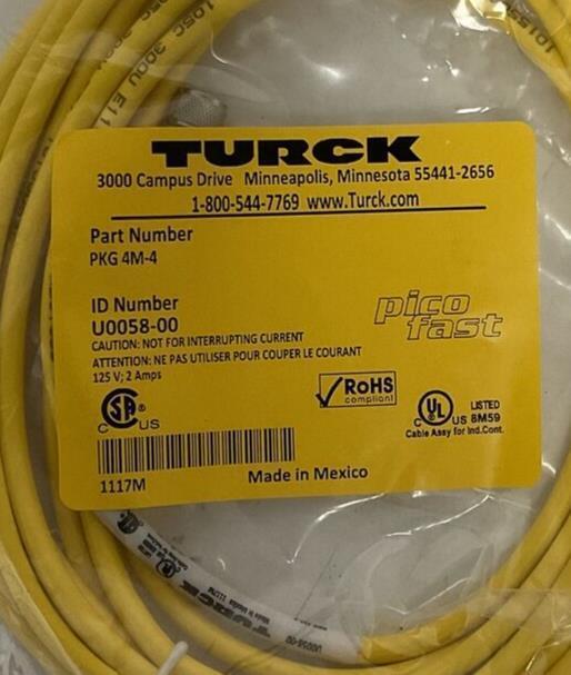 TURCK PKG 4M-4 CABLE ***LOTOF5***