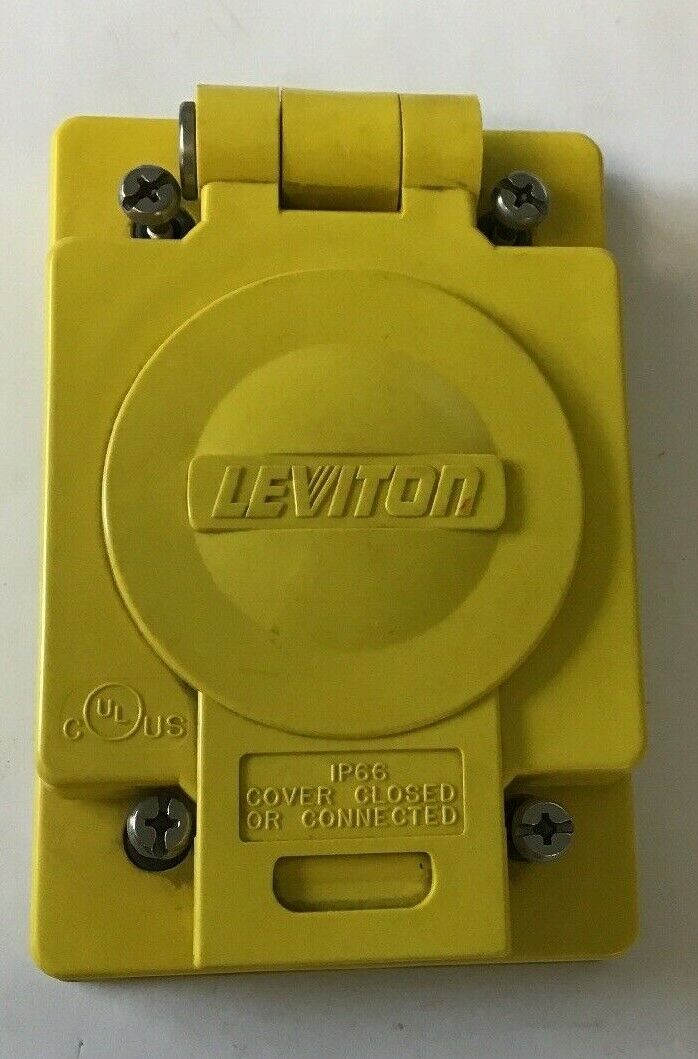 Leviton Yellow Wetguard IP66 Flip Cover Locking Receptacle