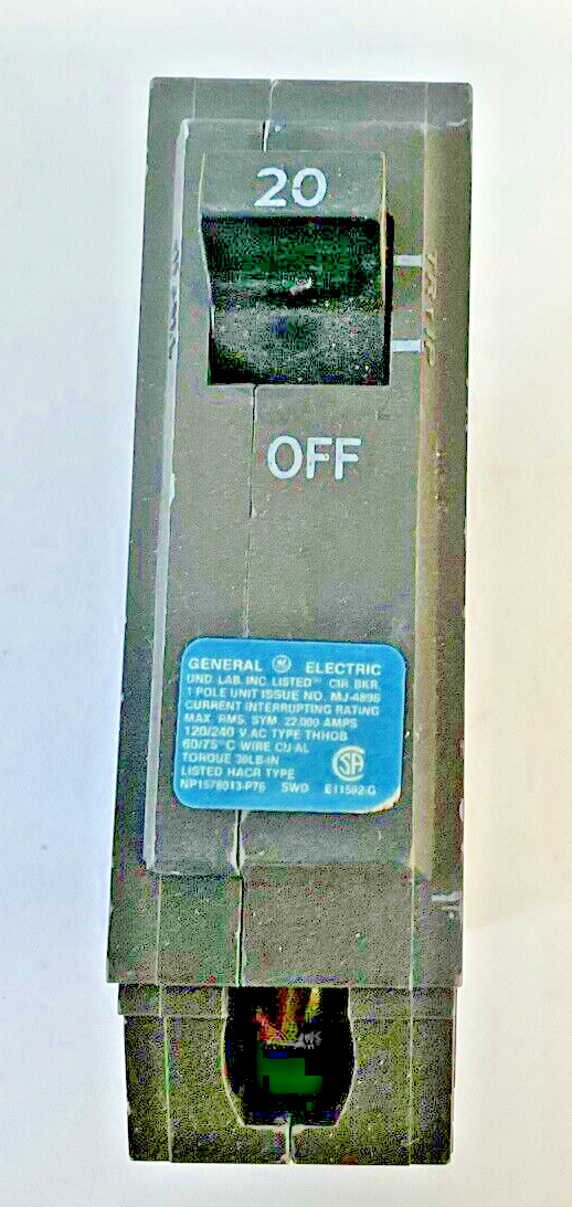 GE THHQB1120 CIRCUIT BREAKER THHQB TYPE 120/240VAC 1POLE 20AMP***LOTOF10***