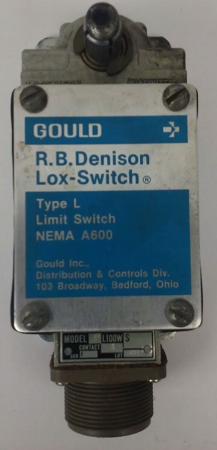 GOULD R.B.DENISON PL100WS2M1 SER. F LIMIT SWITCH, NEMA A600, 600V, 60A, TYPE L