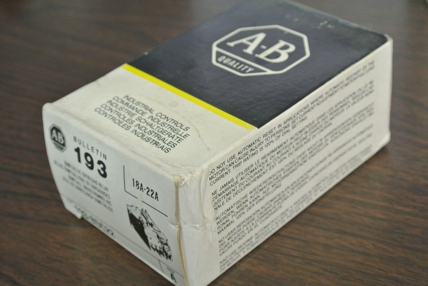 ALLEN-BRADLEY 193-BSC22 BIMETALLIC OVERLOAD RELAY 18A-22A - NEW SURPLUS