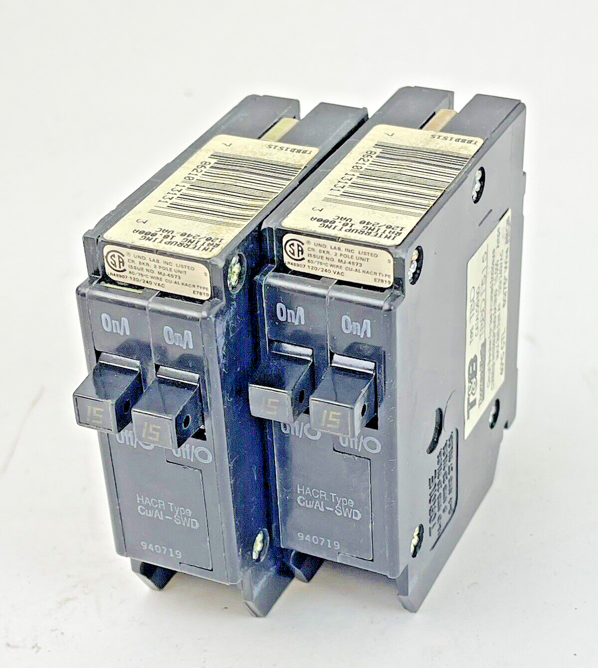 THOMAS & BETTS / T&B *LOT OF 2* - TBBD1515 - TANDEM TWIN CIRCUIT BREAKERS - NEW