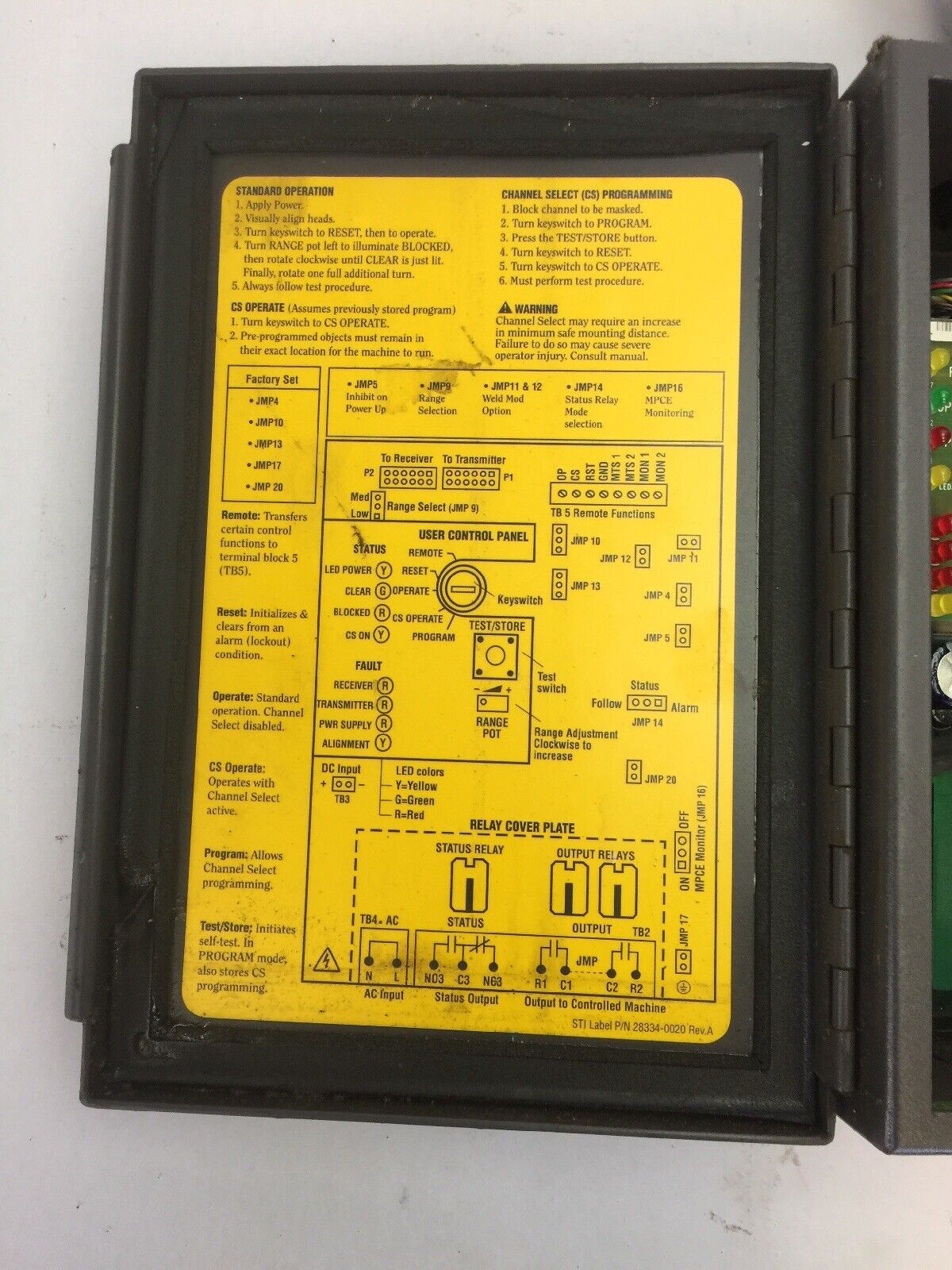 STI MS/FS43CNTRL-B2-E-AC1 LIGHT CURTAIN CONTROLLER 115VAC MS4320B2-AC1-15X-05R-E